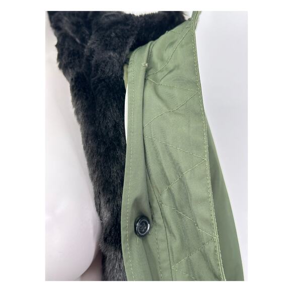 Joie Jacket Womens XS Green Golden Gavi Anorak Coat Shell Faux Fur Vest Gorpcore - Picture 14 of 14